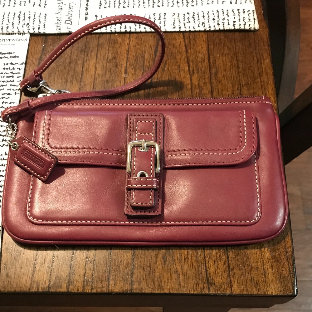 Maroon Coach Wristlet